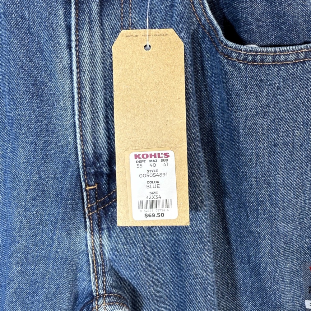Levi's 505 Regular Fit‎ Jeans Mens Size 32x34 Medium Wash Denim Straight Leg - Picture 2 of 7